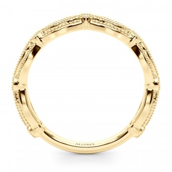 Antique Style Lab Grown Diamond Wedding Ring Band 14K Yellow Gold (0.20ct)